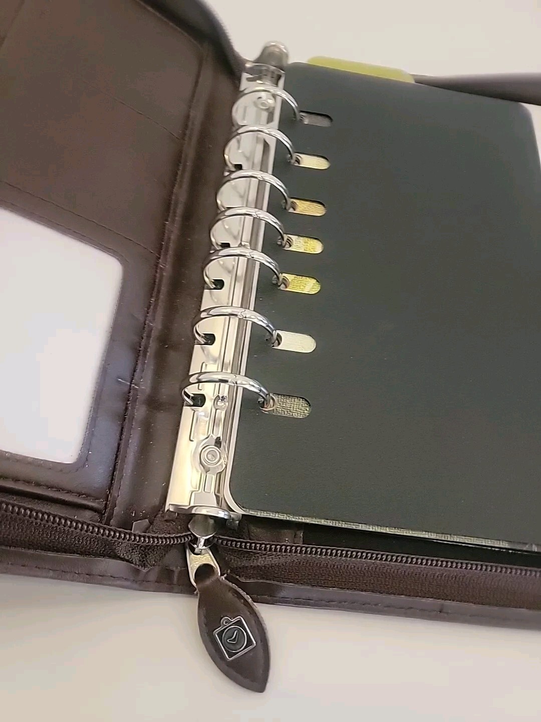 Day-Timer Agenda Binder Personal Organizer To-Do Lists Contacts,Brown Good Condi