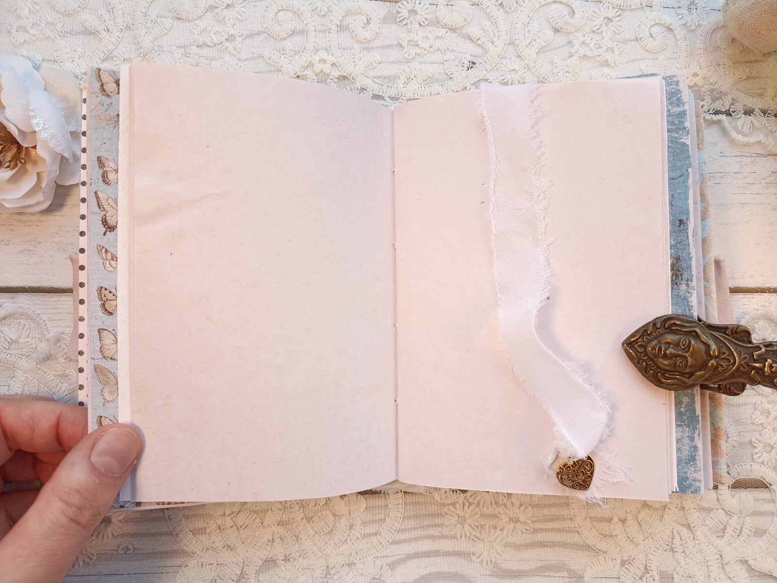 CLEARENCE junk journal handmade blank Prayer Christian notebook 6×5 in 200 pgs