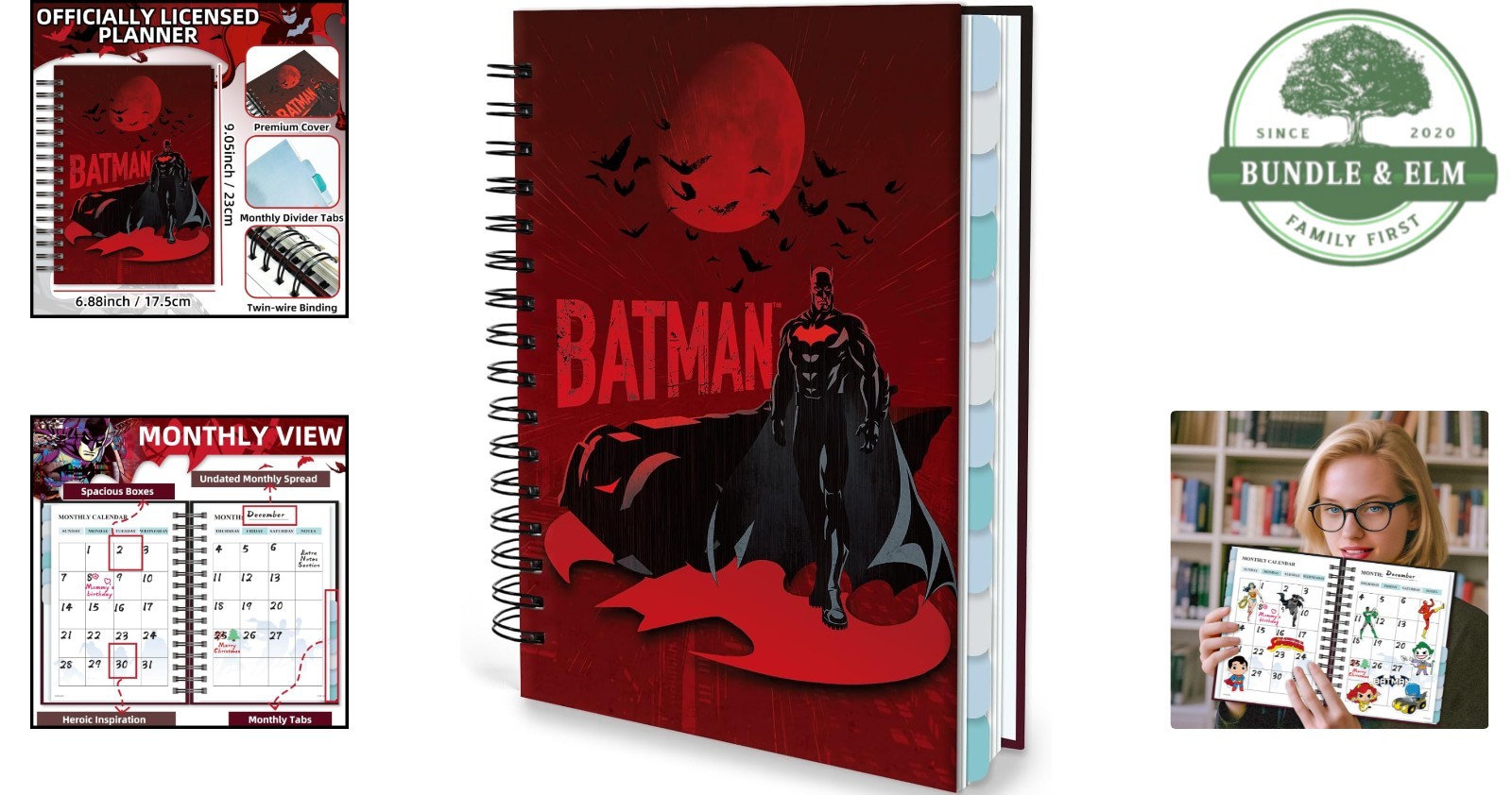 Batman 2026 Planner Undated Daily Weekly Monthly Organizer with Calendar Habi…