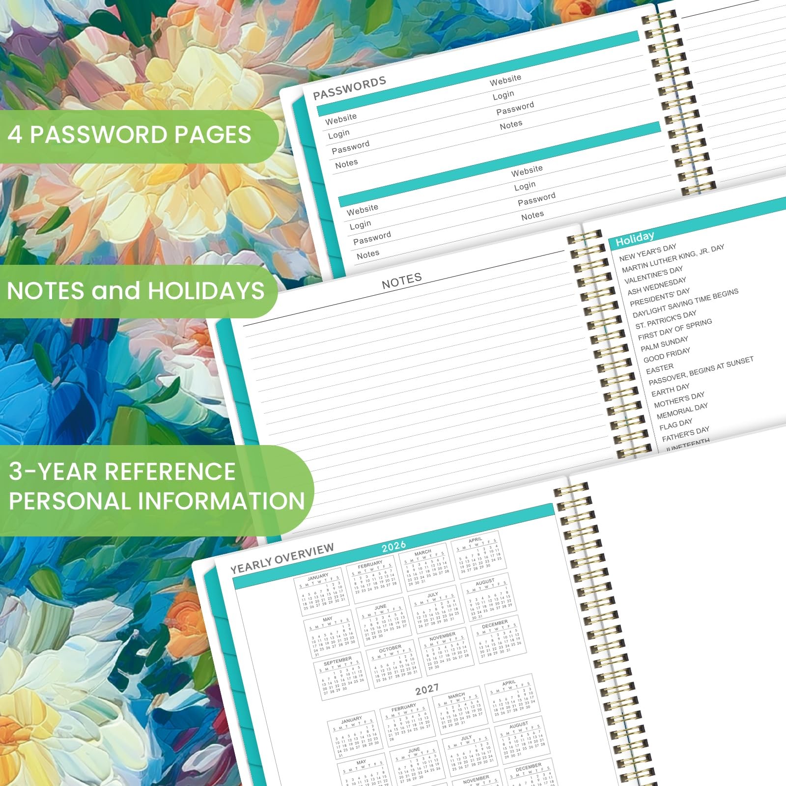 2026 Monthly Planner Twin-Wire Binding Calendar Planner, 11×9 Inch