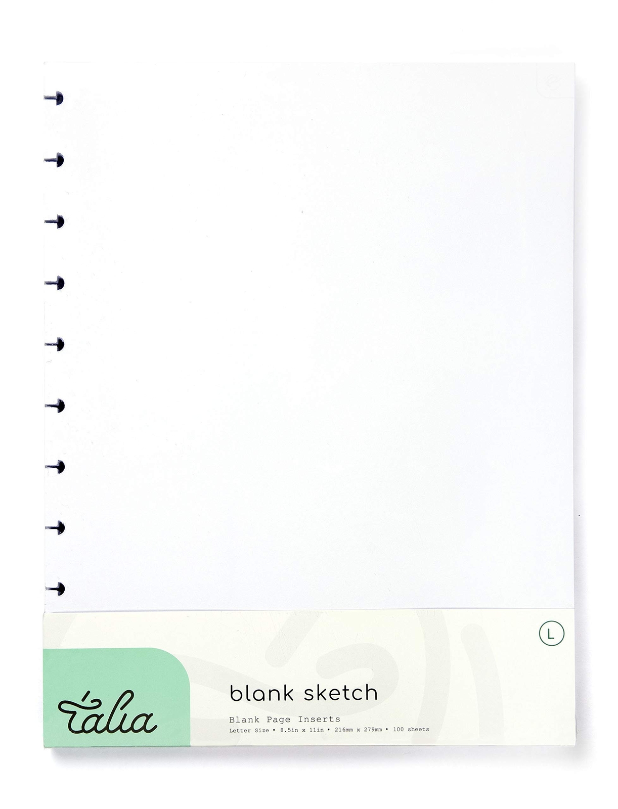 Talia Discbound Notebook Refills, Letter Size, 8.5in x 11in, Blank Pages, 100…