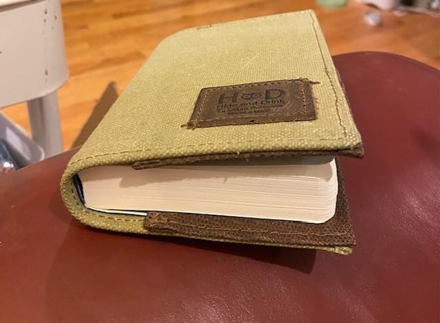 Waterproof Waxed Canvas Pocket Journal Cover – 3.5 x 5.5 in. with Card Slots