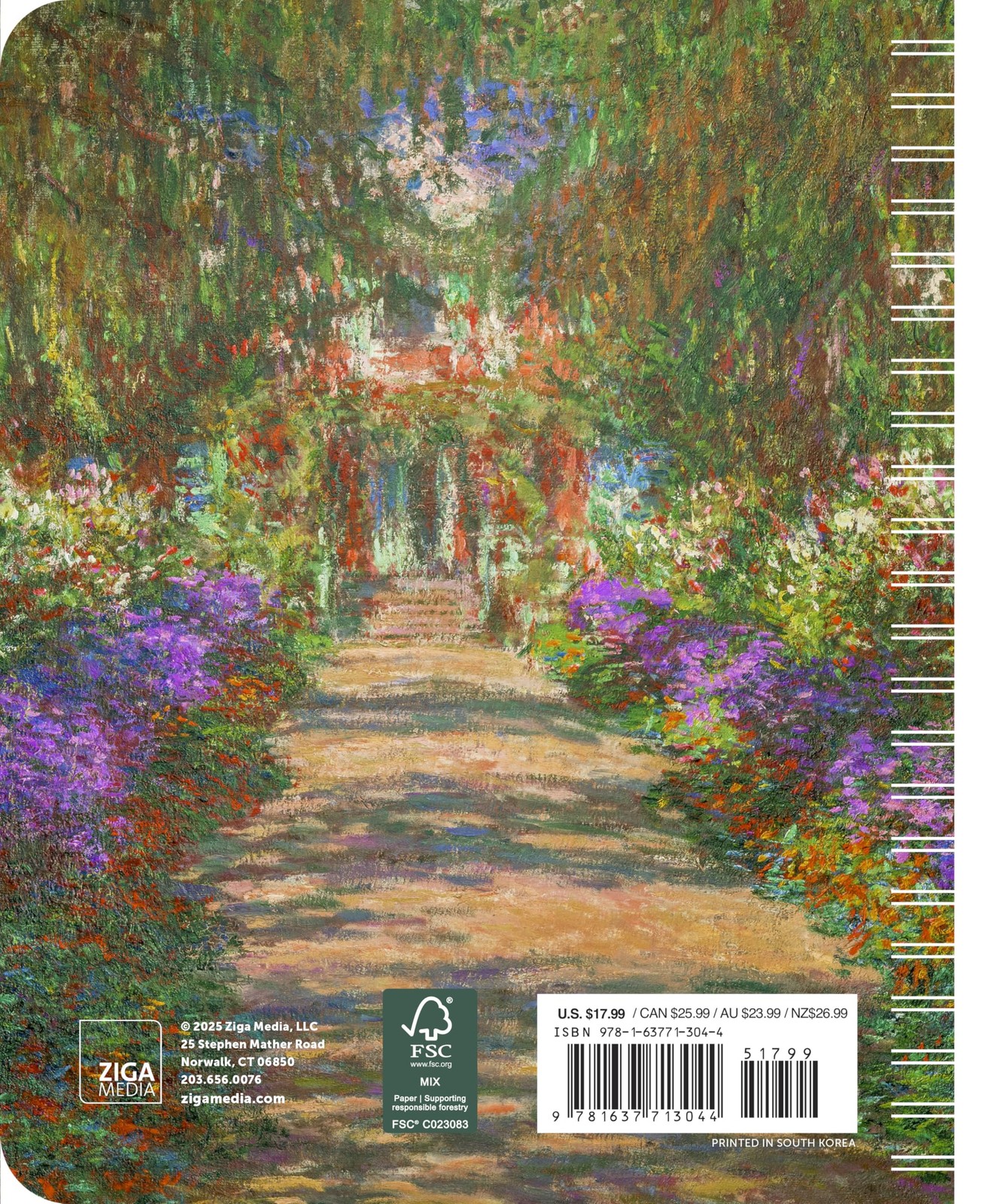 Monet Weekly Engagement Calendar 2026 6.5″ x 8.5″ Spiral Bound Free Shipping