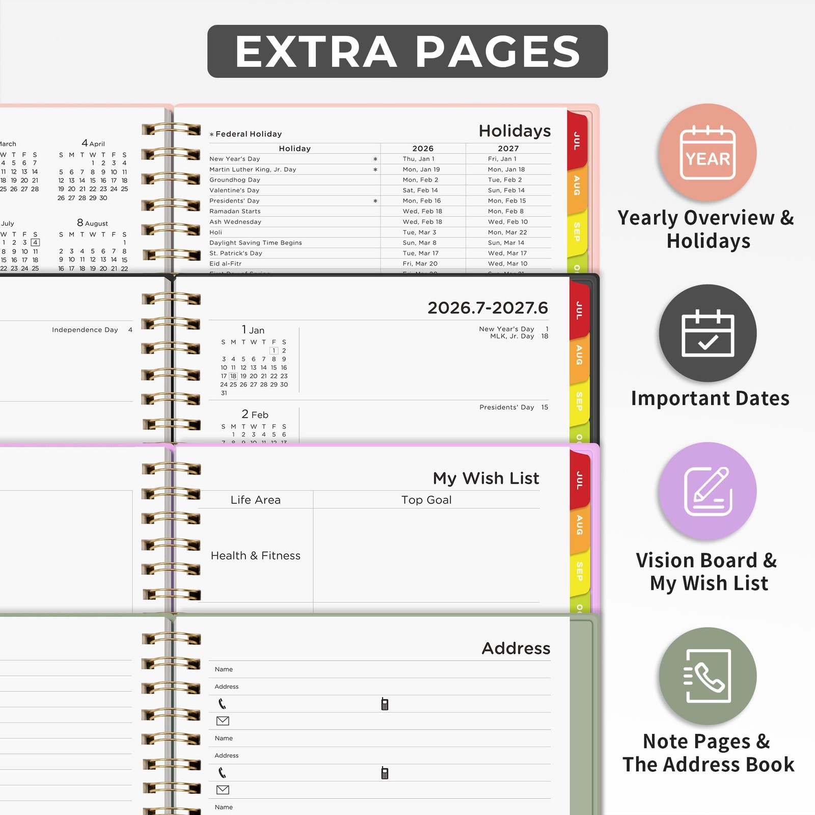 EMSHOI Academic Planner 2026-2027, Large A4 8.5×11, Weekly and Monthly Calend…