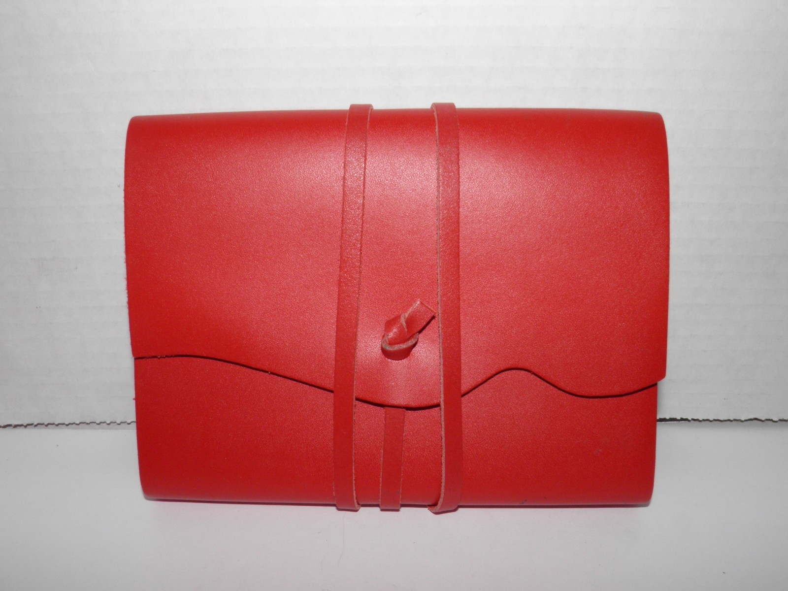 New, ECCOLO, red, soft leather cover, journal, notebook, stationery item. ITALY.
