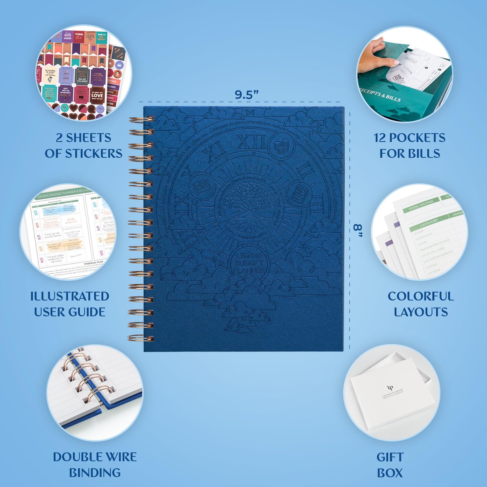 Legend Planner Legend Budget Bill Organizer For Household Budgeting Mystic Blue