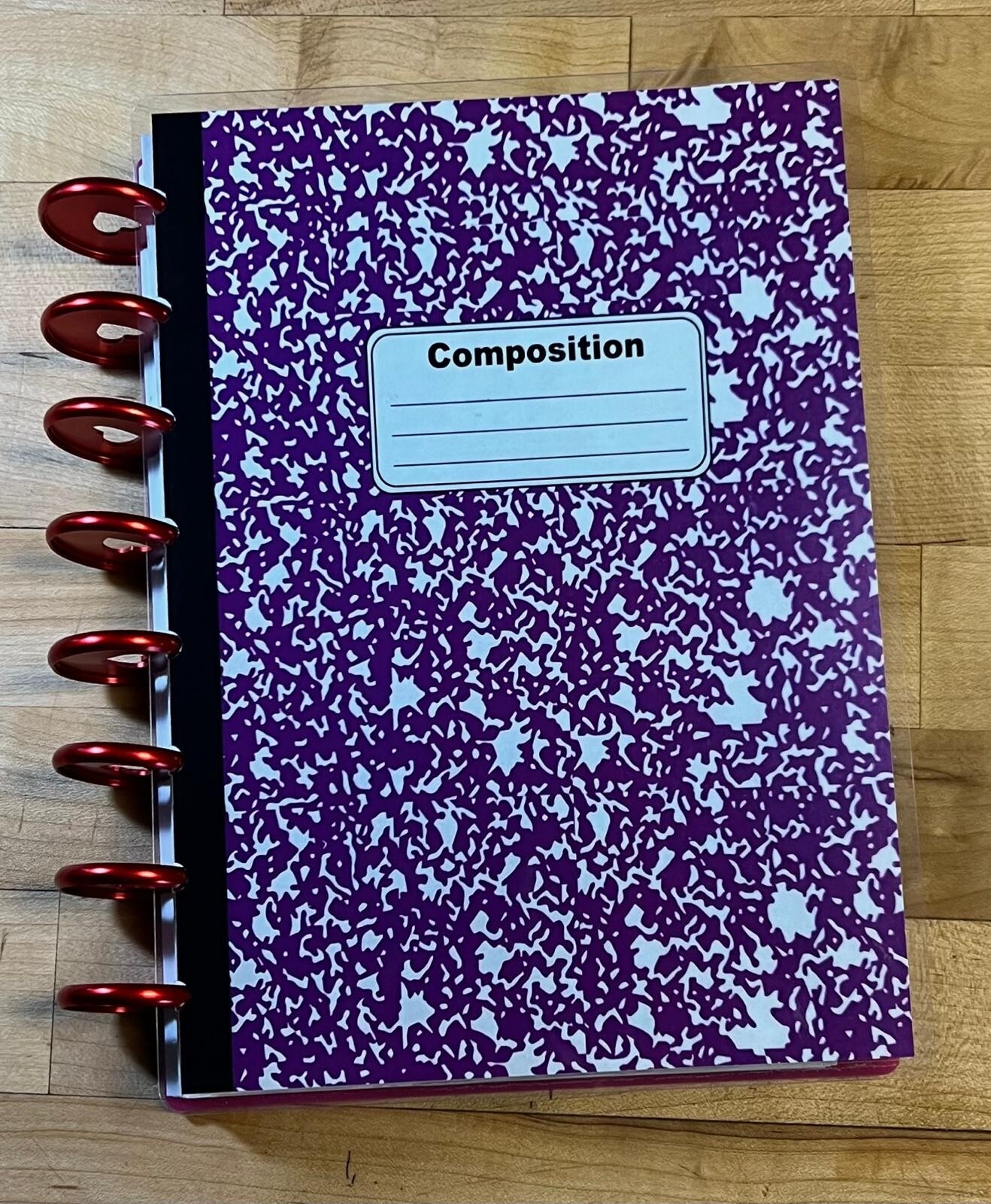 Purple Composition Notebook Cover Set 4 use w/ TUL/Arc (8 disc) Planner~