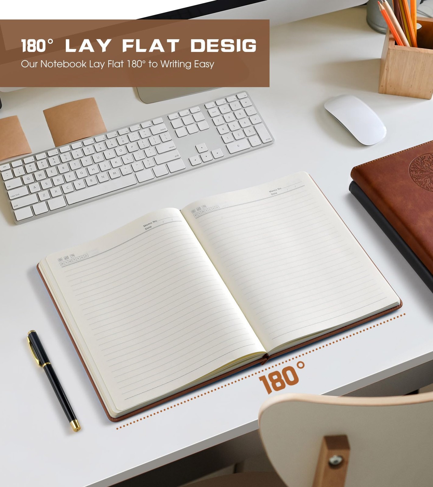 Journal Notebook A5 5.7″x8.3″ Hardcover Vintage Leather Ruled 256 Thick Pages