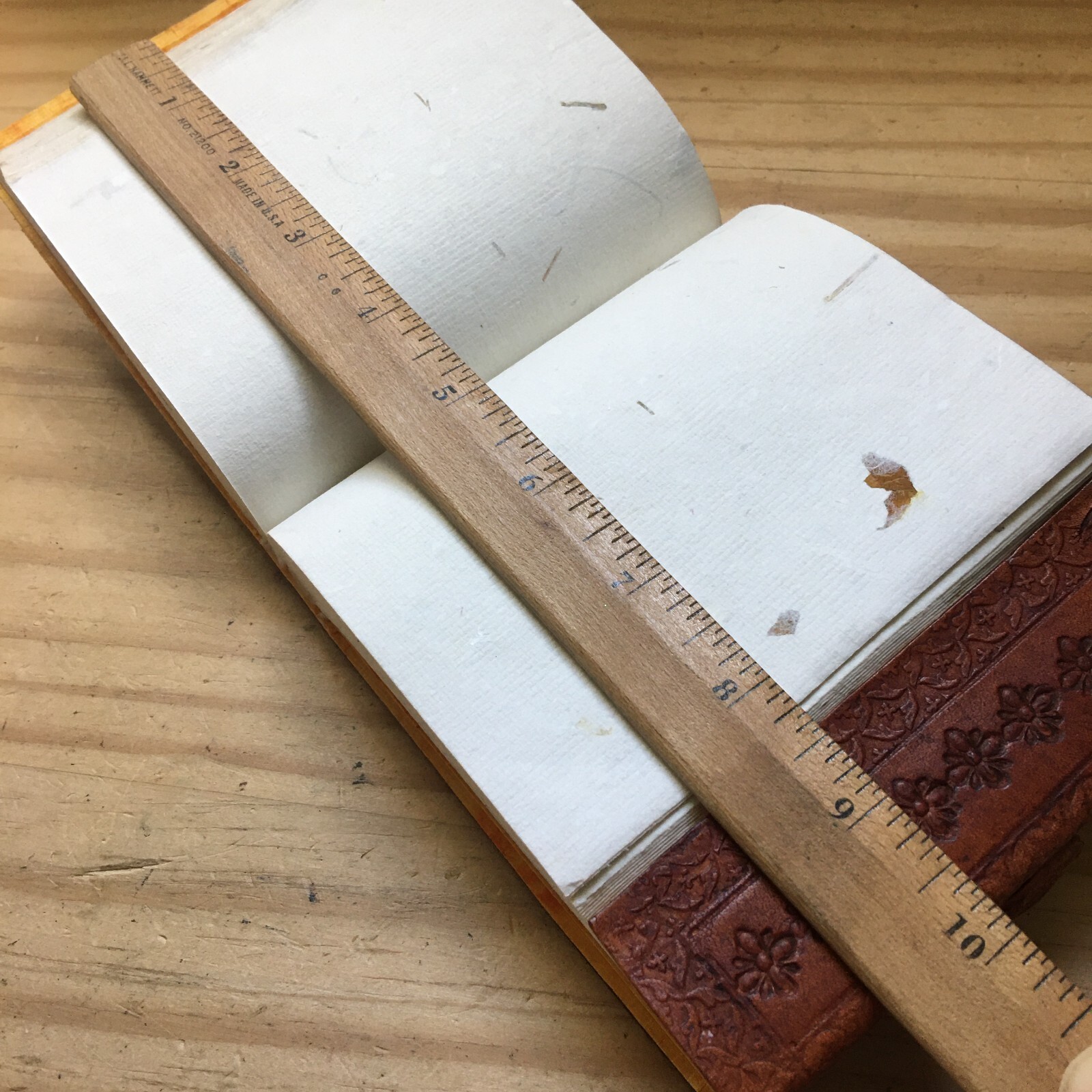 Vintage Embossed Handmade Leather Cover Note Writing Journal 5″W x 5″L x1 3/4″H