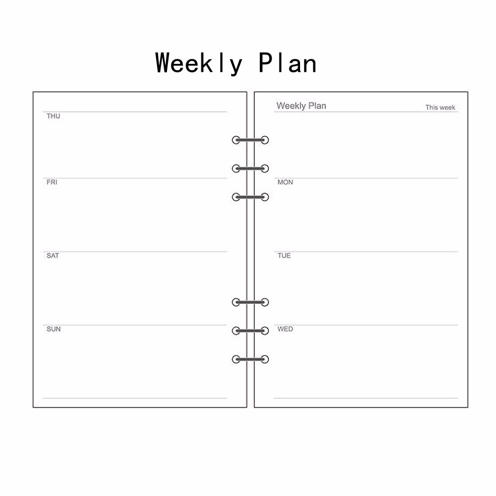A5/A6/A7 Weekly Planner Diary Insert Refill Schedule Organiser Plan 45 Sheets#JU