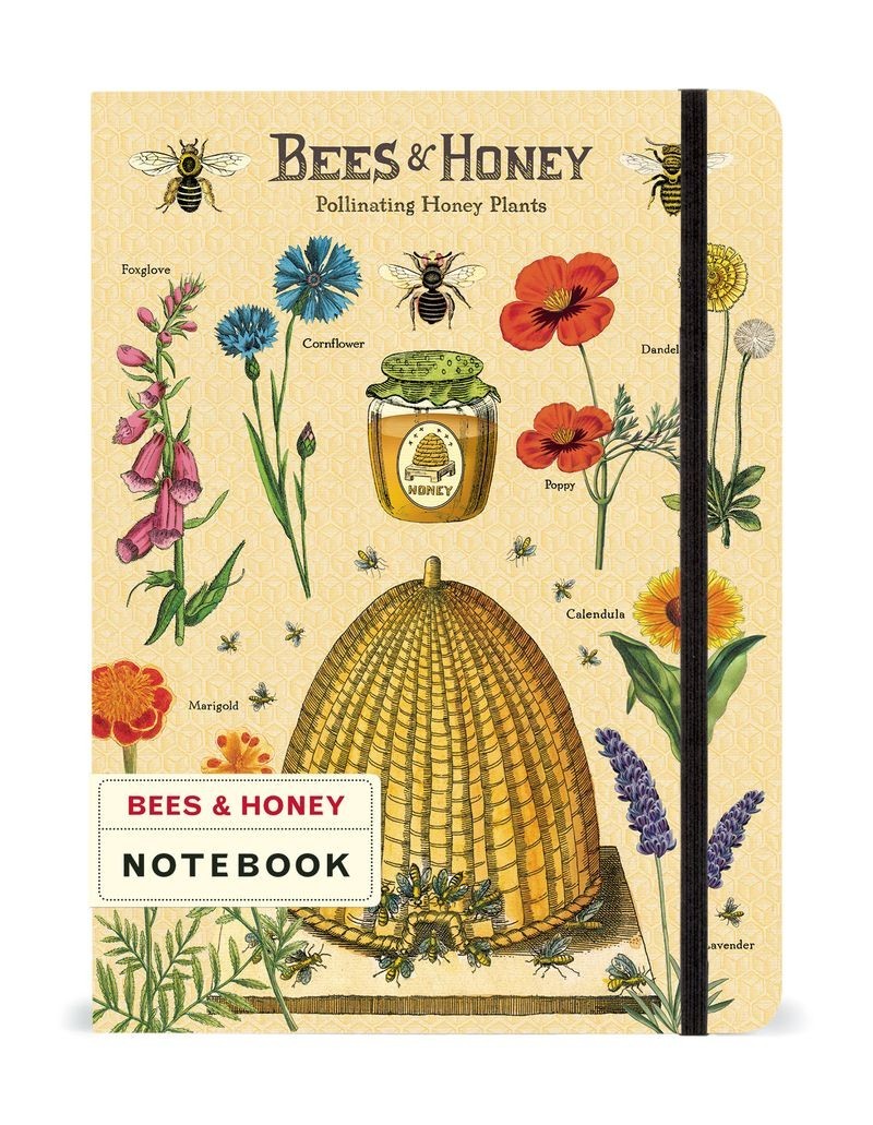 Cavallini & Co. Bees and Honey Large Notebook with elastic closure