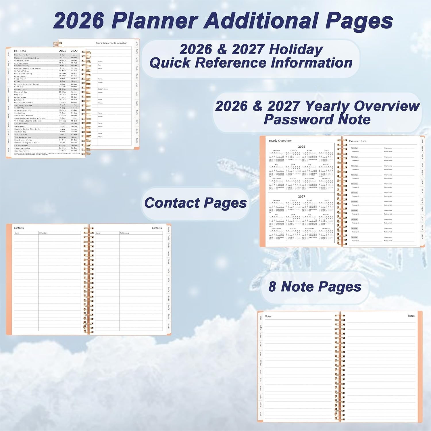 Day Planner 2026, Weekly and Monthly Planner 2026, Jan 2026-Dec 2026, 6.2″ X 8.4
