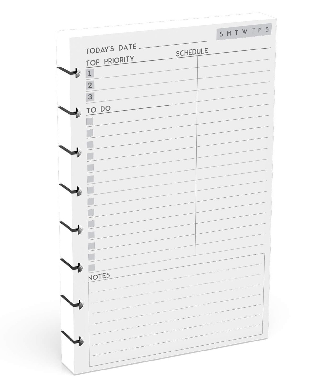 Discbound Undated Daily Plan Paper Refill, 120 GSM, 100 Sheets (200 Pages/Day…