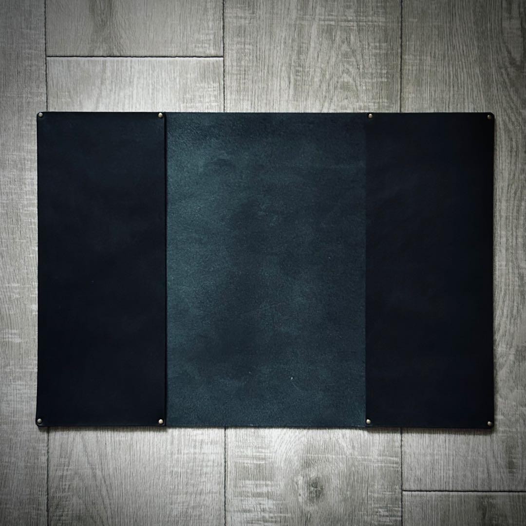 Matte Black Leather Notebook Cover Slim Smooth Cowhide Used