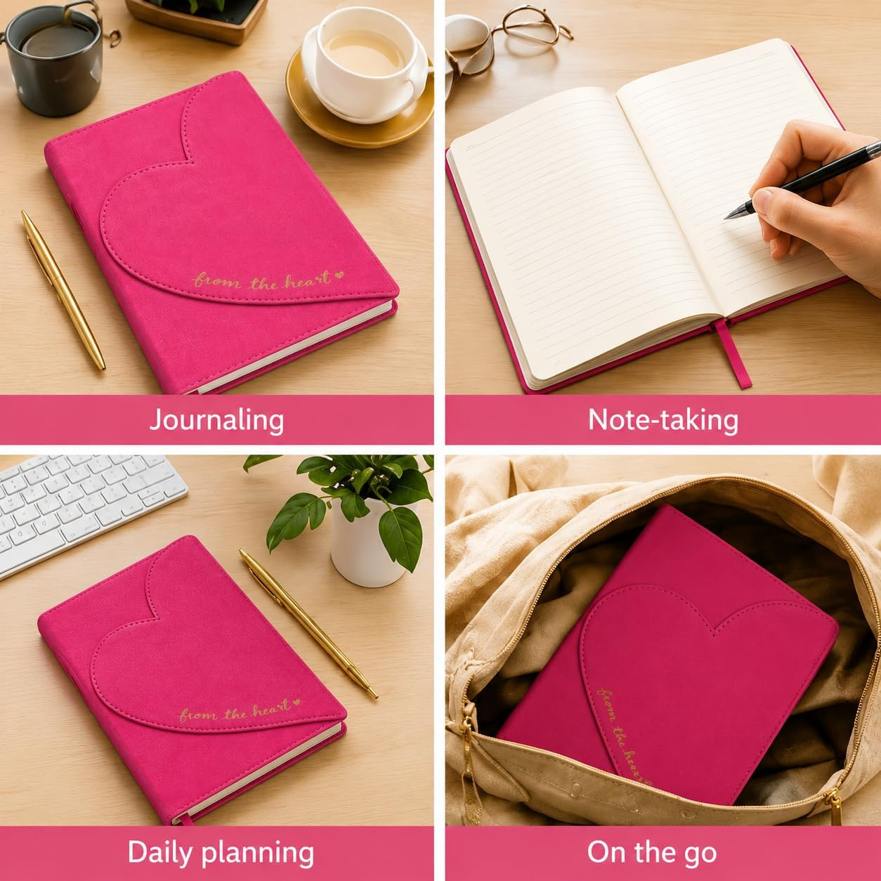 Eccolo Dayna Lee Love Journal & Notebook with Magnetic Heart Flap, 256 Acid-Free