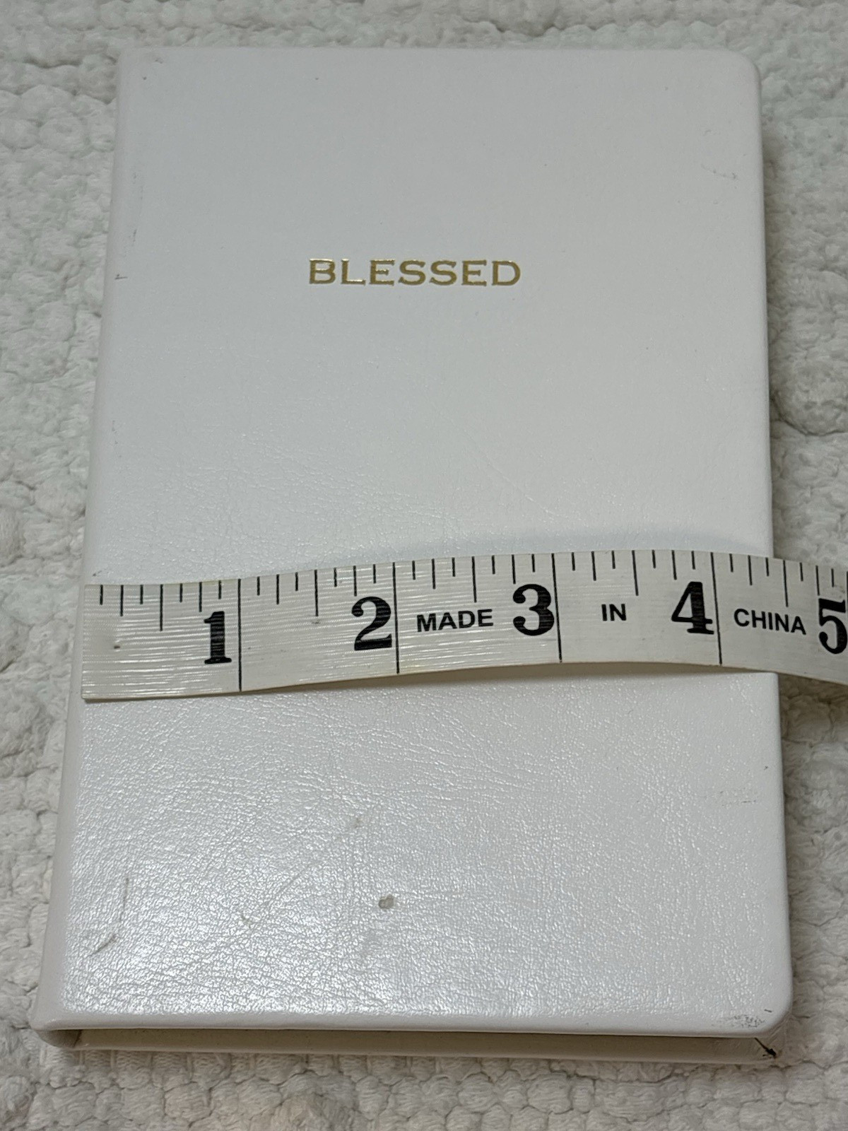 Journal blank lined pages, gold edges, white faux leather cover