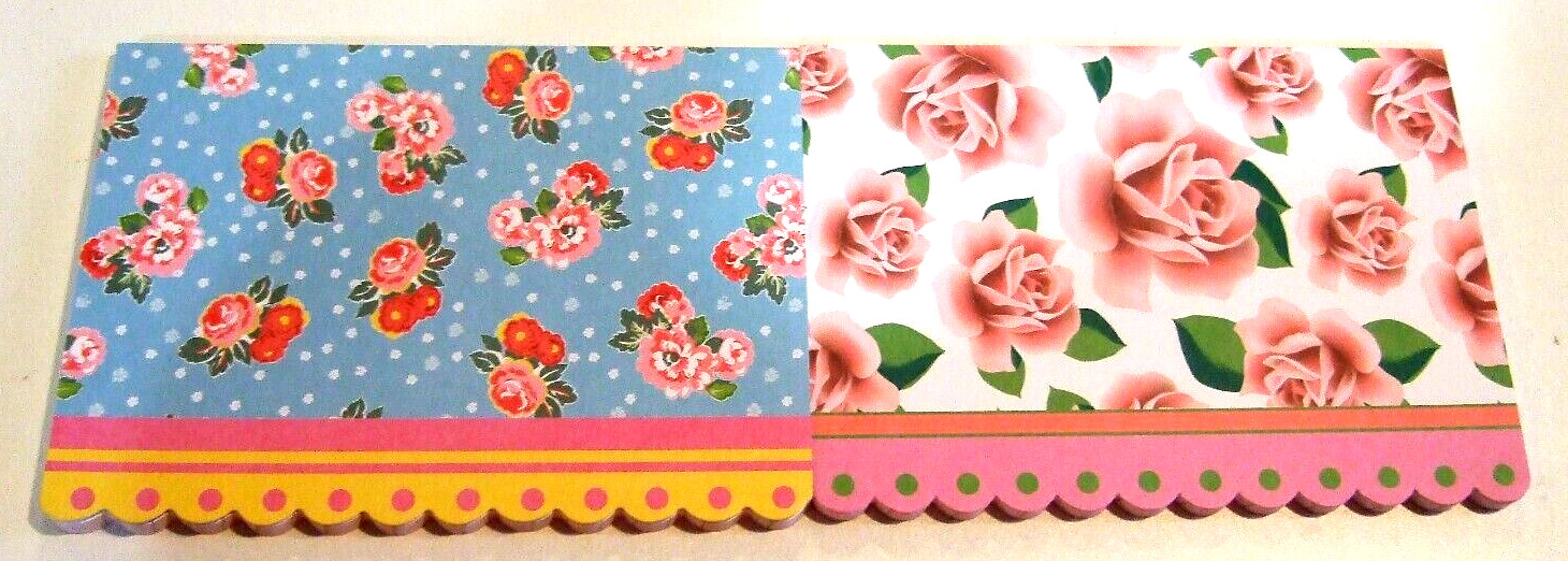 Lot of Two Floral Heavy Cardstock Covered Lined Journals – NEW (#9)