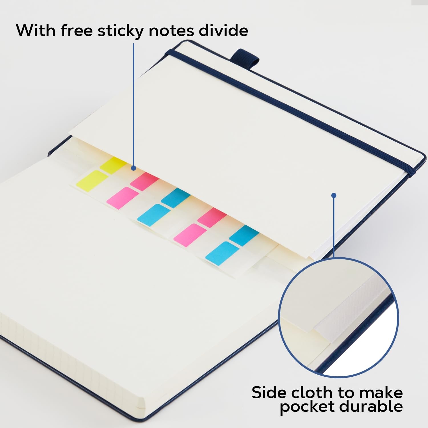 Hardcover Lined Notebook Journal for Writing, 320 Pages Leather A5, 2.Black