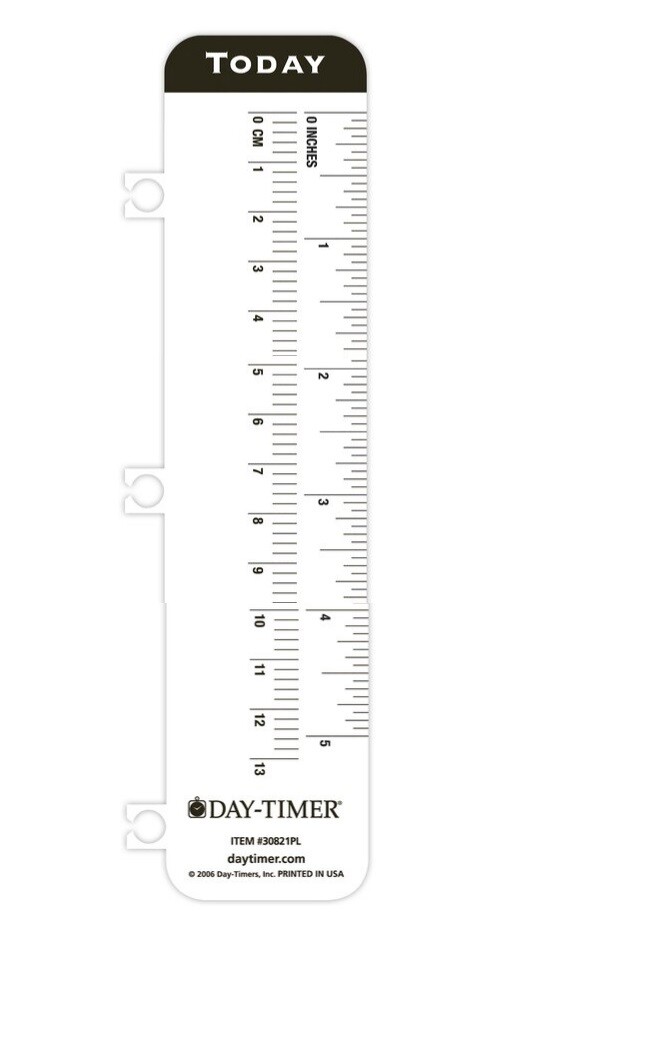 Day-Timer Organizer Planner Snap In Page Locator Marker Ruler, Today Drop-Down