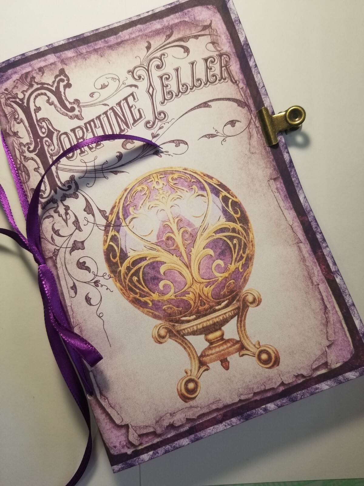 Junk Journal Booklet “FORTUNE TELLER”, LARGE 8.5″x5.5″ 40pg PSYCHIC, TAROT NEW