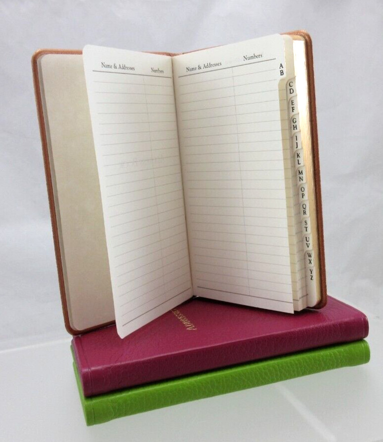 Address Book Pocket Size 3×5″ Soft Leather Cover Graphic Image List$40 Rose Gold