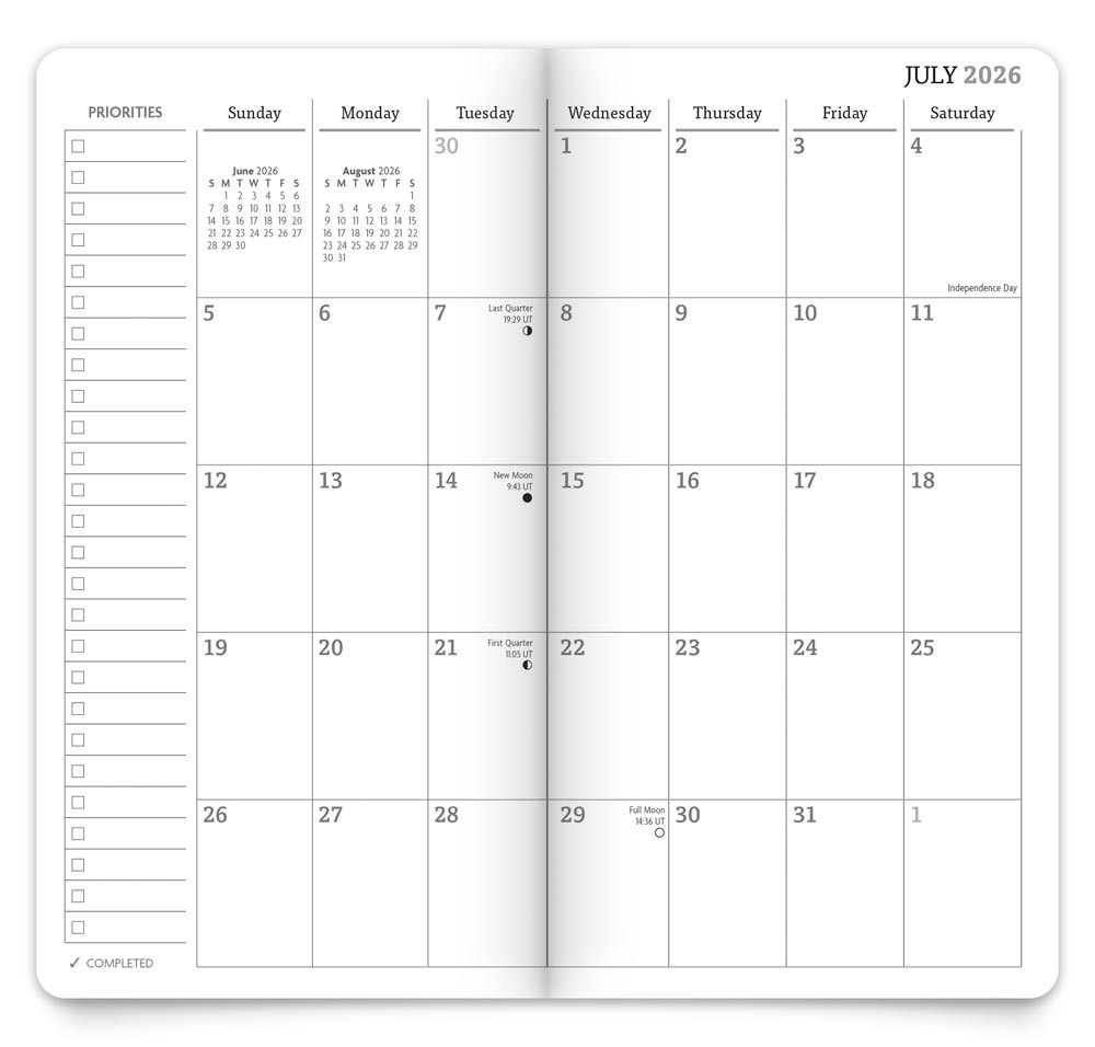 ViewPoint Black | 2026-2027 3.5×6.5″ Monthly Pocket Planner Calendar