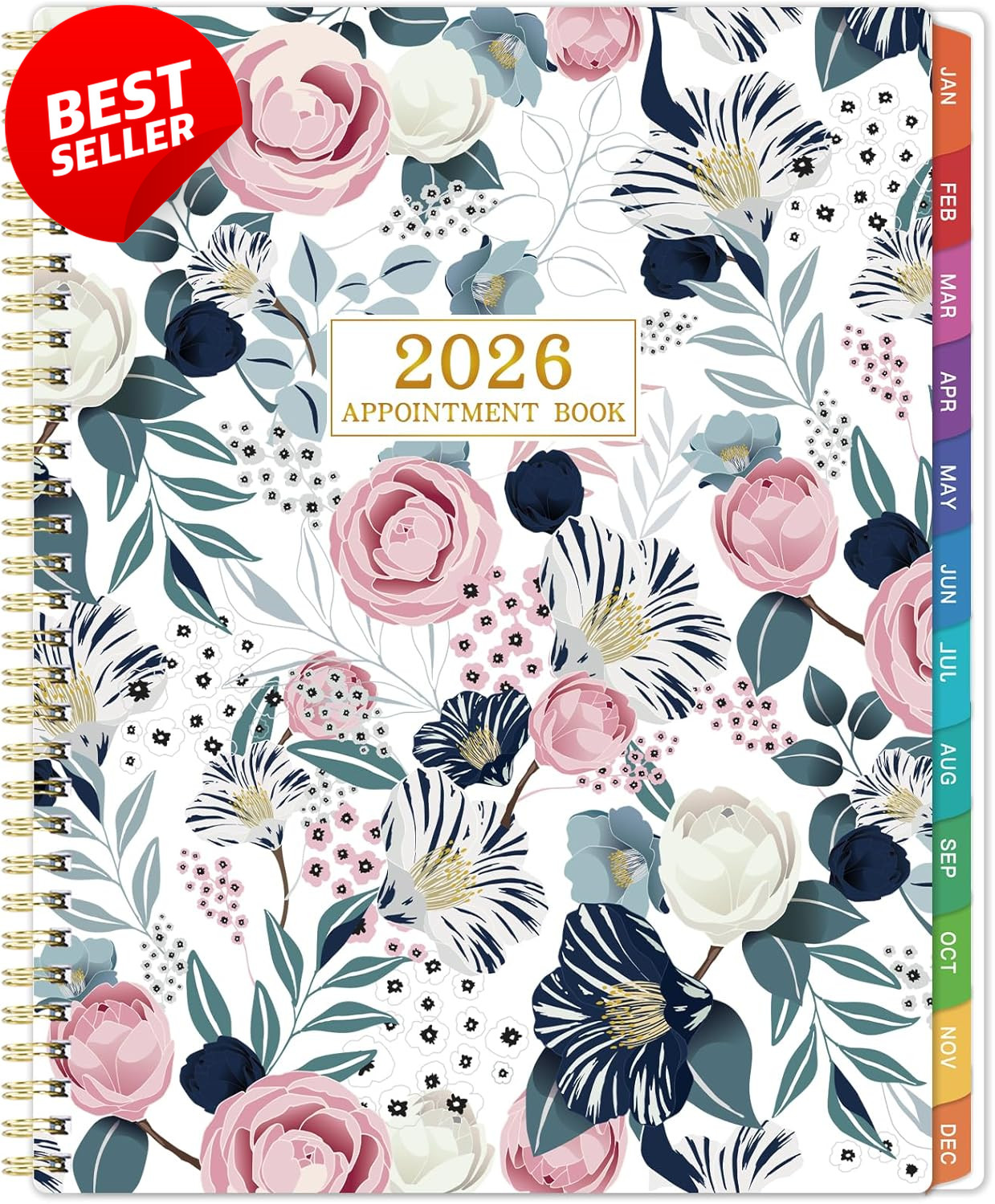 2026 Appointment Book 8.5×11″ Daily Weekly Hourly Planner w/ Tabs – US