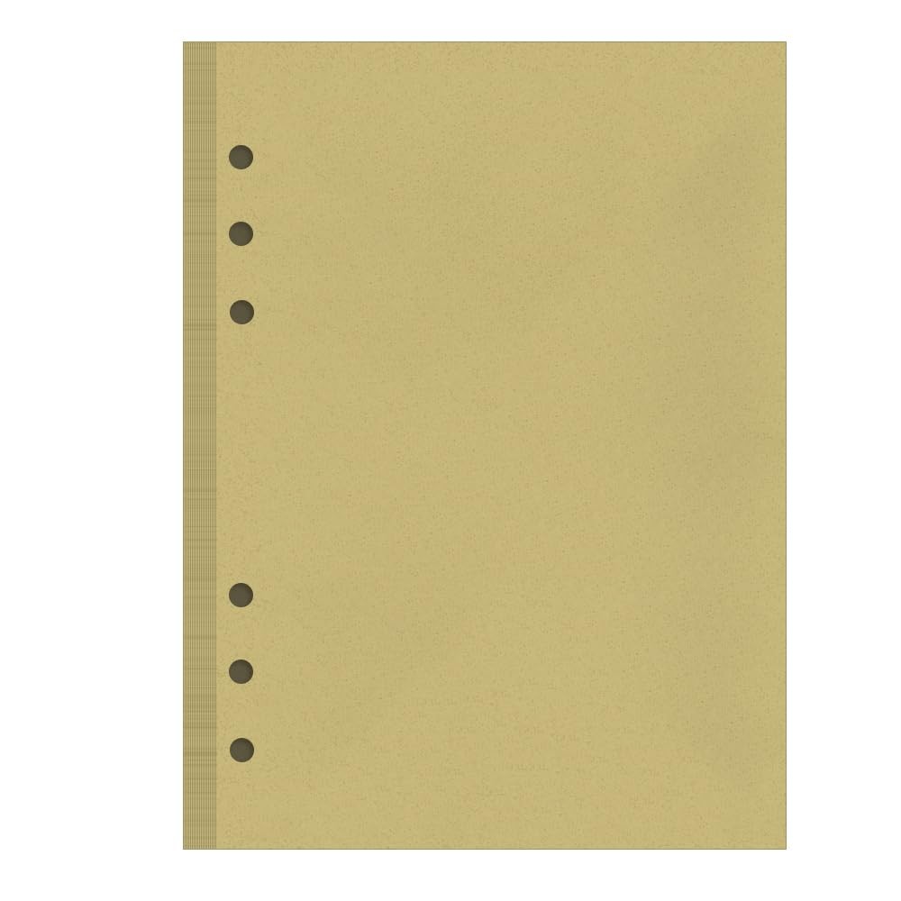 A5 Vintage Blank Refills Paper, 6 Hole Lined Paper 100 Sheets,