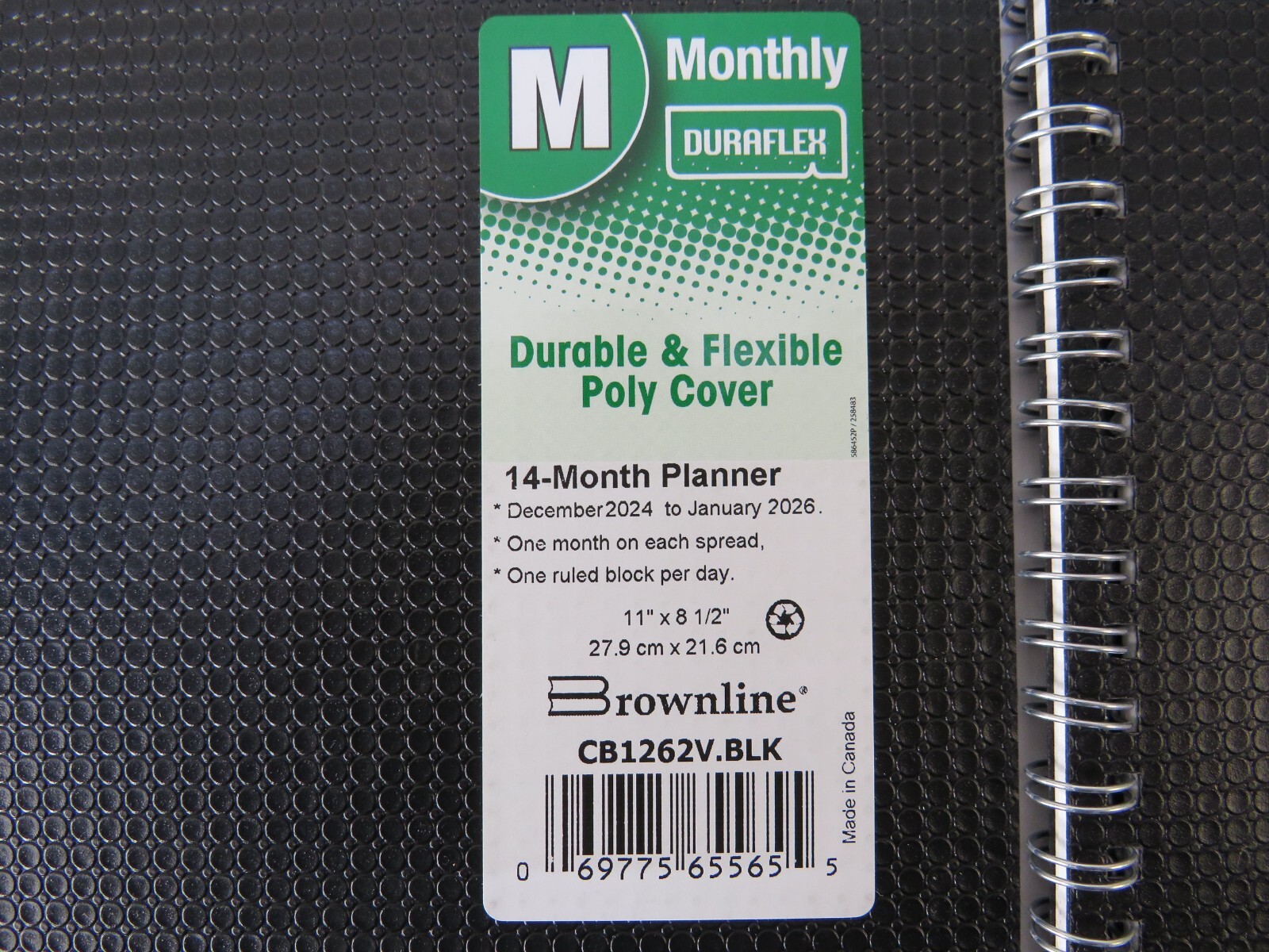 Pair Of 2025 Brownline DuraFlex Monthly Planners, 11″ x 8-1/2″, Black, Dec-Jan
