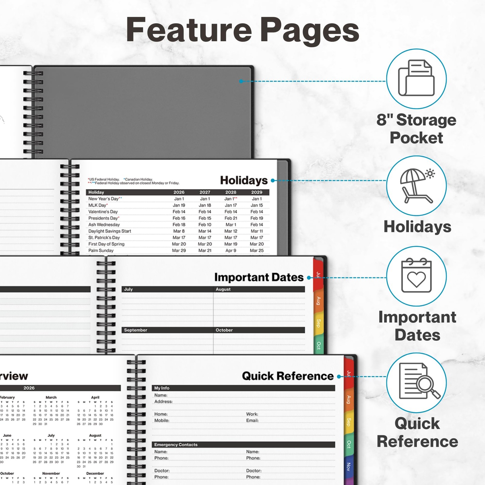 Dunwell Planner 20262027 8.5×11, July 2026 to June 2027, Weekly and Monthly A…