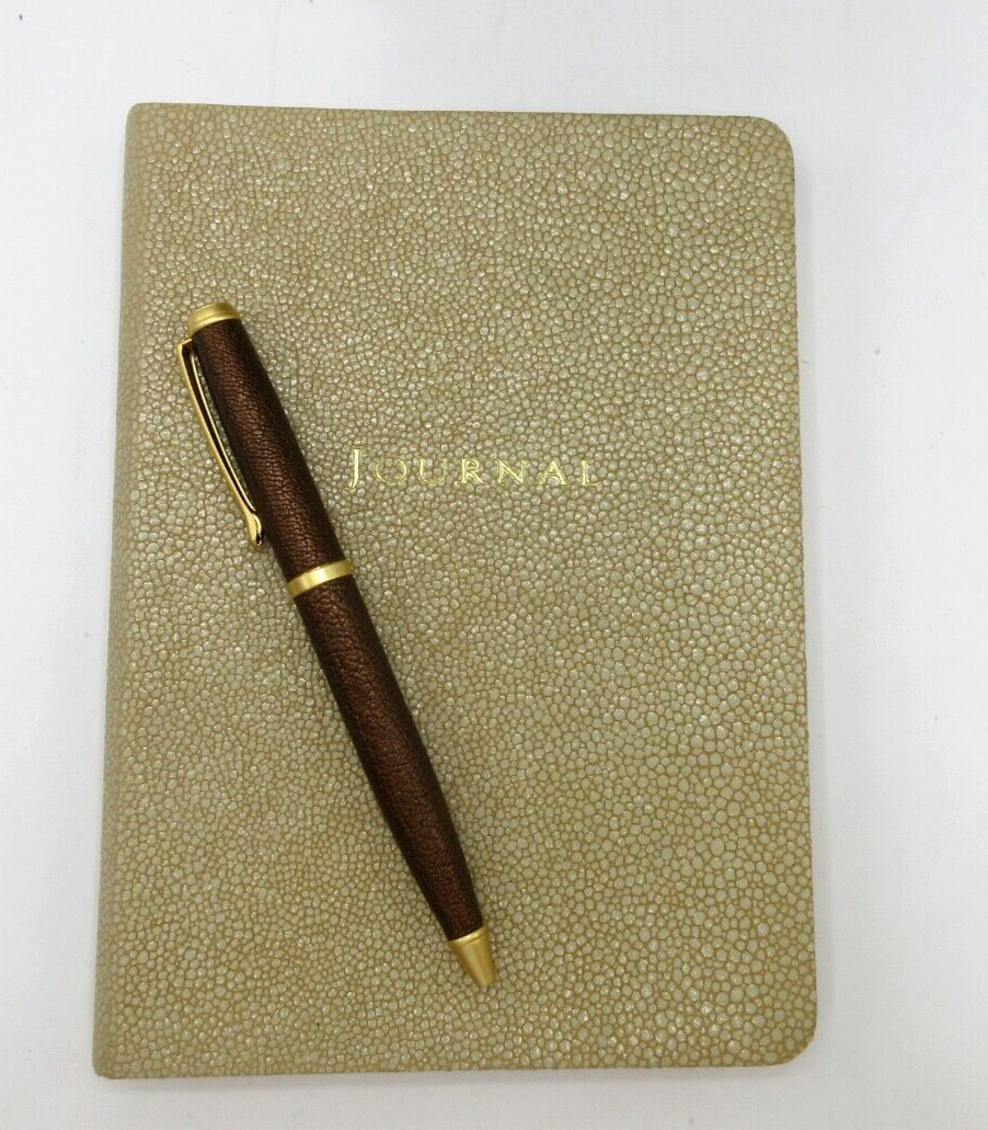 Graphic Image Travel Journal 7″ Leather Soft Cover 224 Lined Pages GOLD Shagreen