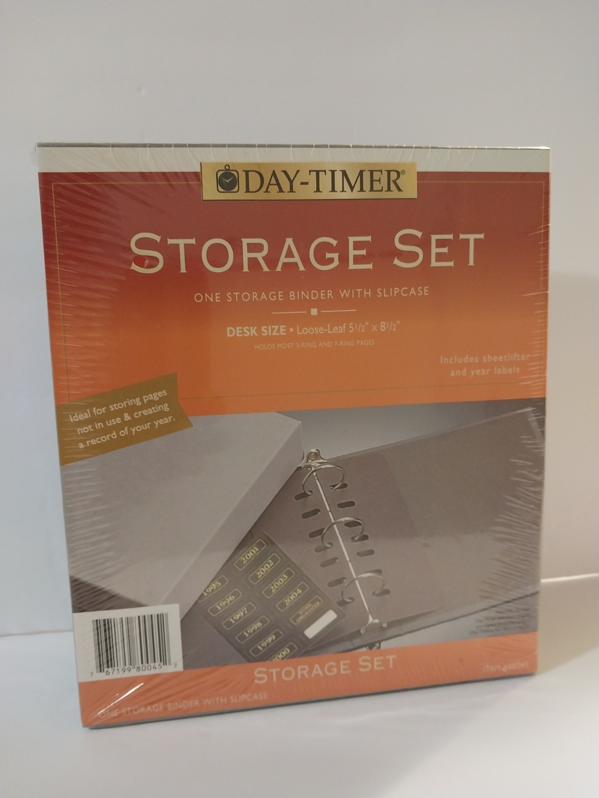 Day Timer Storage Set Binder Slipcase Sheetlifter & Year Labels Sealed