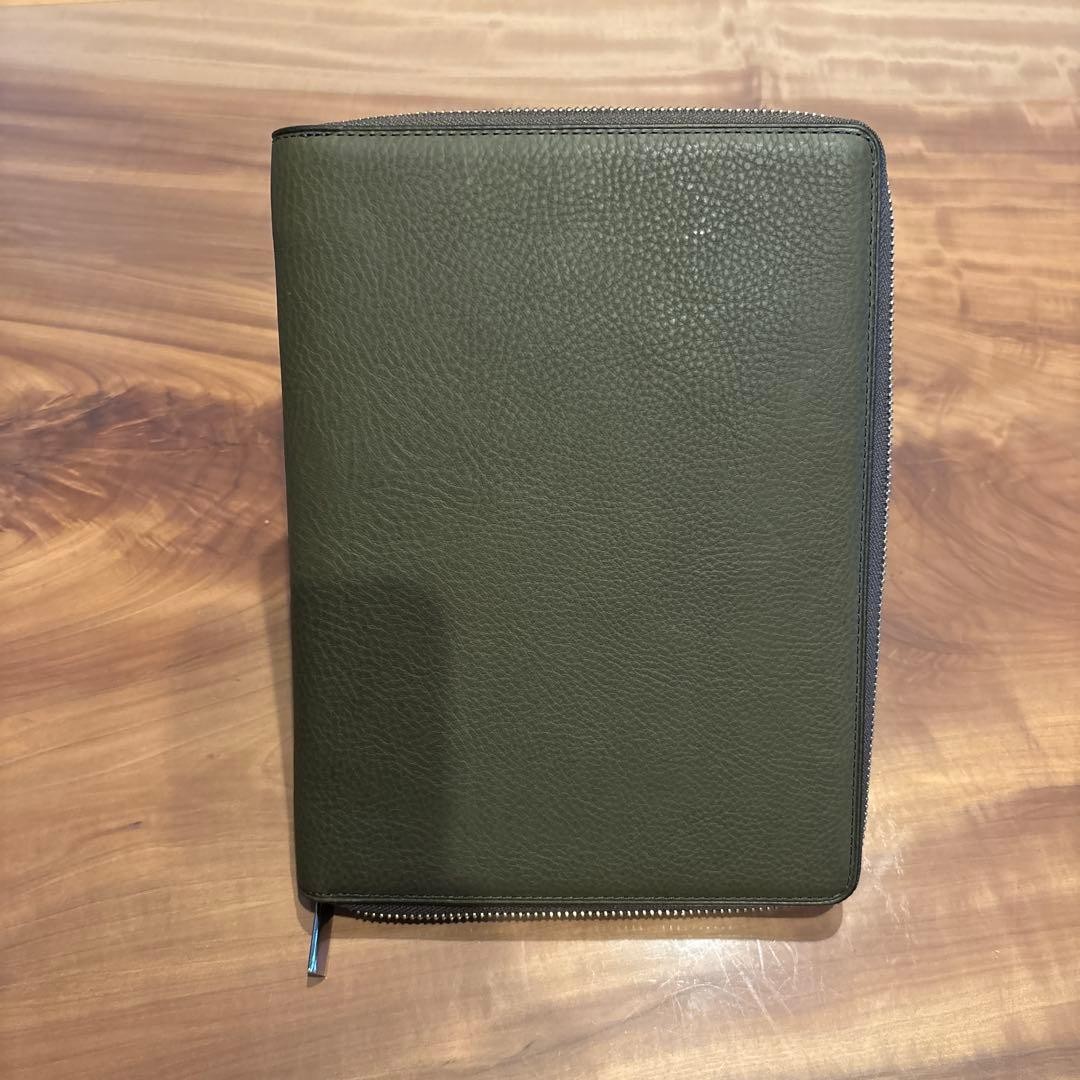 brelio leather notebook cover olive green