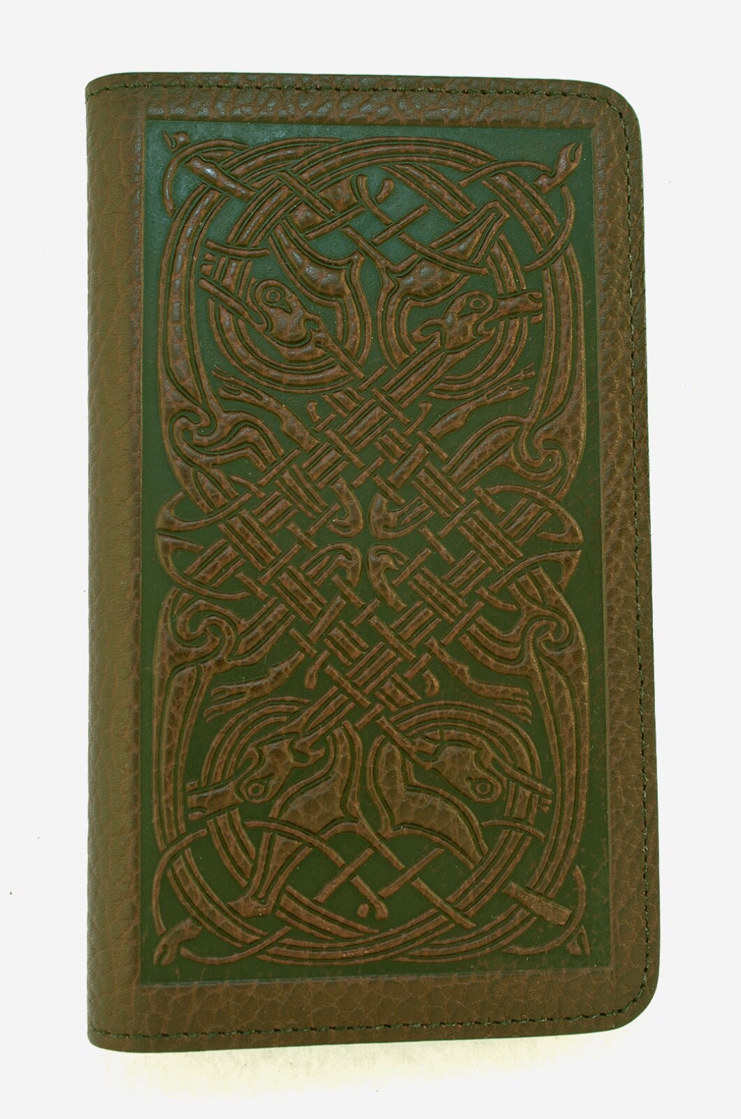 Celtic Design Leather Journal 2024 by Oberon Design of Santa Rosa, CA.