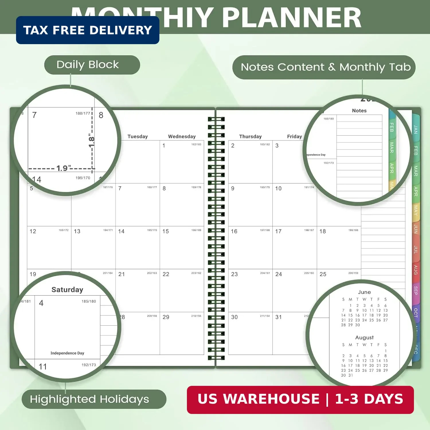 Planner 2026-2027 – 2026-2027 Monthly Planner, JUL 2026-DEC 2027, Monthly Planne