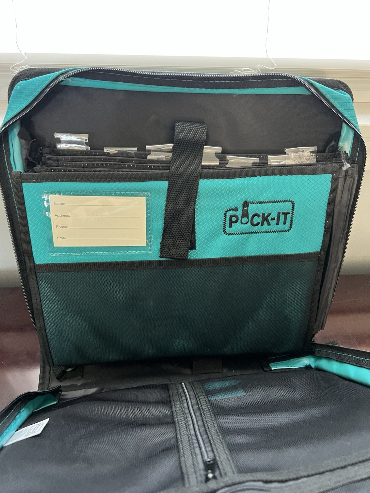 Pock-it Plus Ultimate 4” Zipper Binder/Lap Top Bag Teal With Shoulder Strap