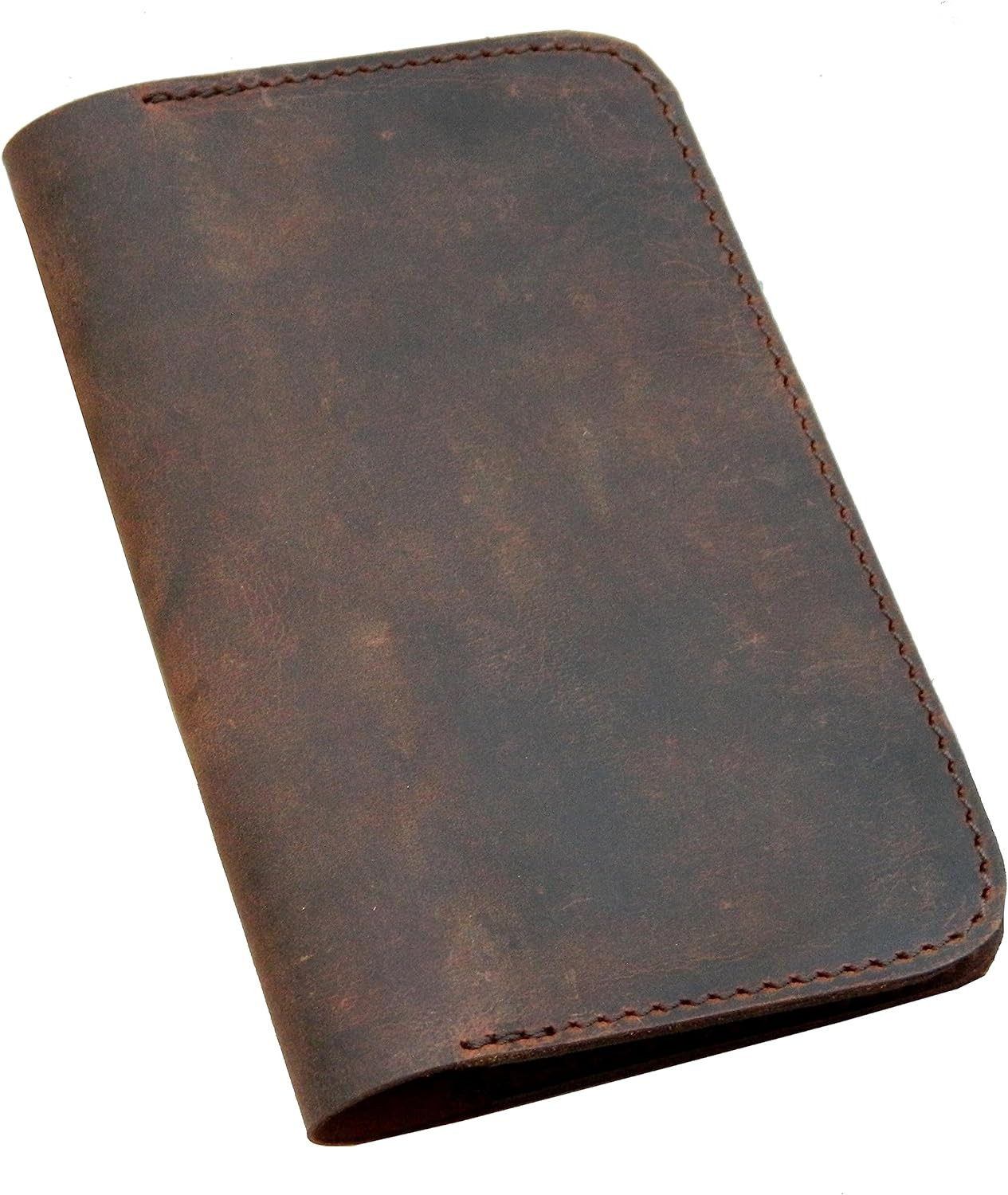 HERTE Leather Journal Cover for Field Notes, Small Pocket Size Notebook Brown