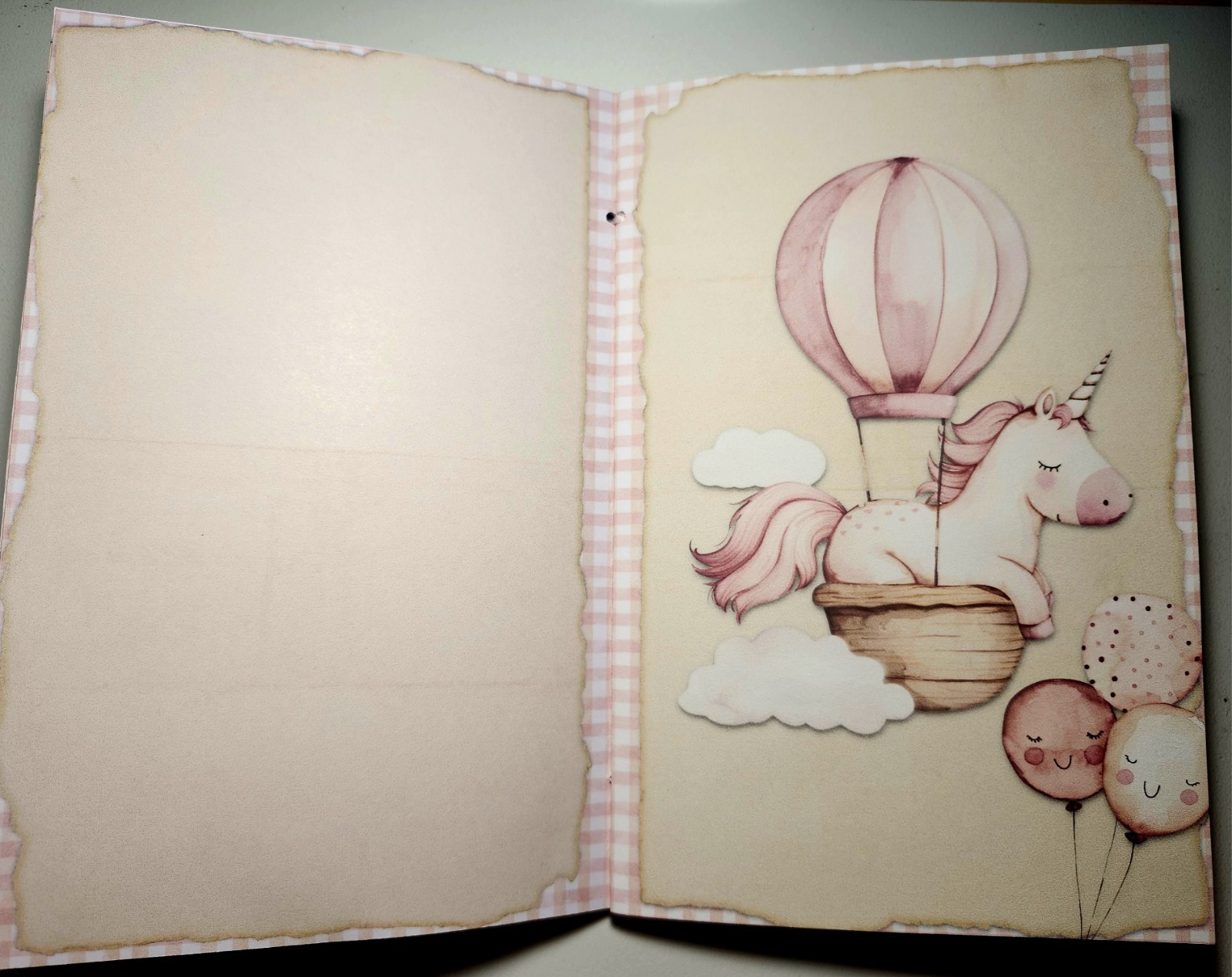 Junk Journal Booklet “UNICORNS & FAIRIES” Handmade Lg 8.5″x5.5″ 40pgs
