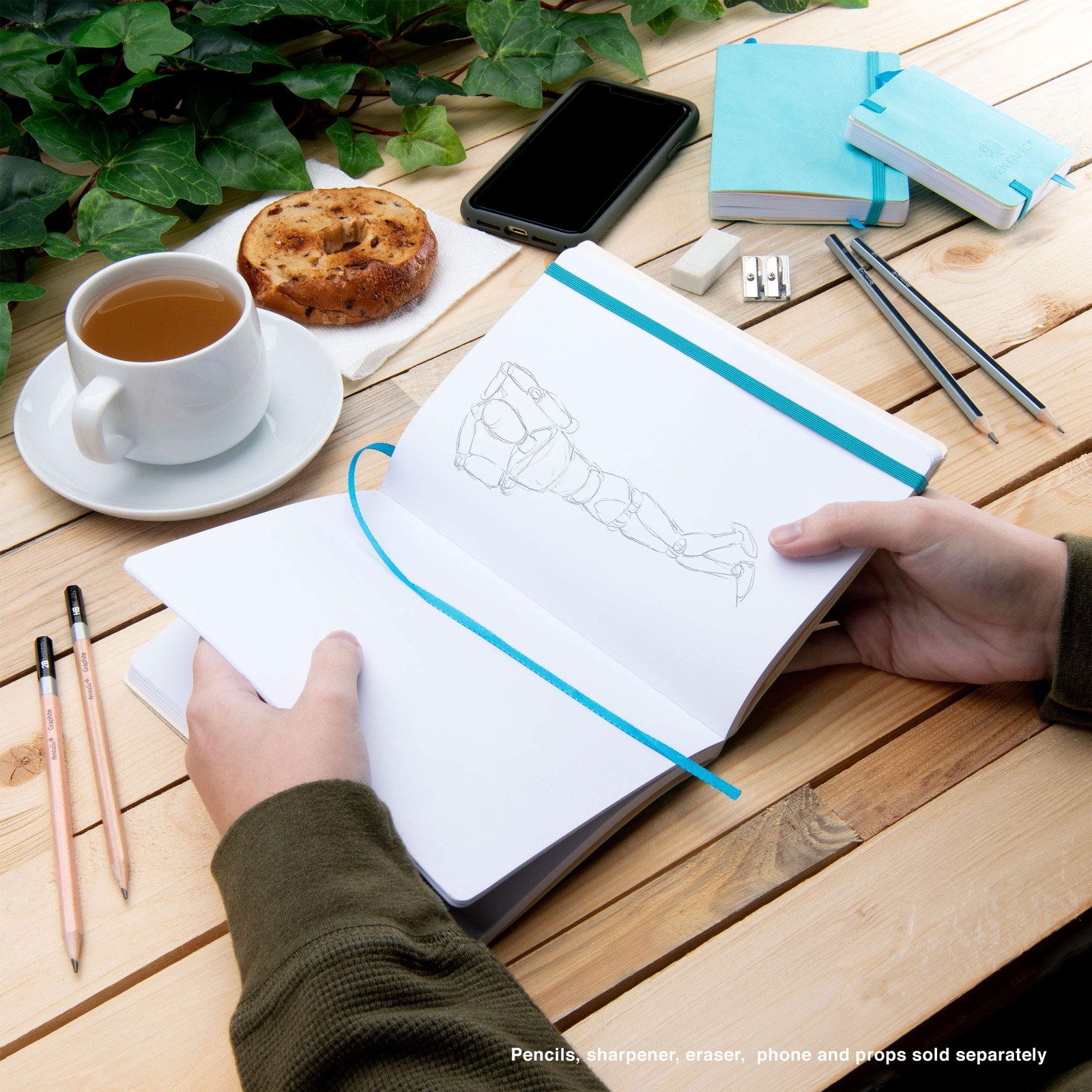 Pentalic 6″ x 8″ Pocket Sketchbook 6-inch x 8-inch, Turquoise, Turquoise