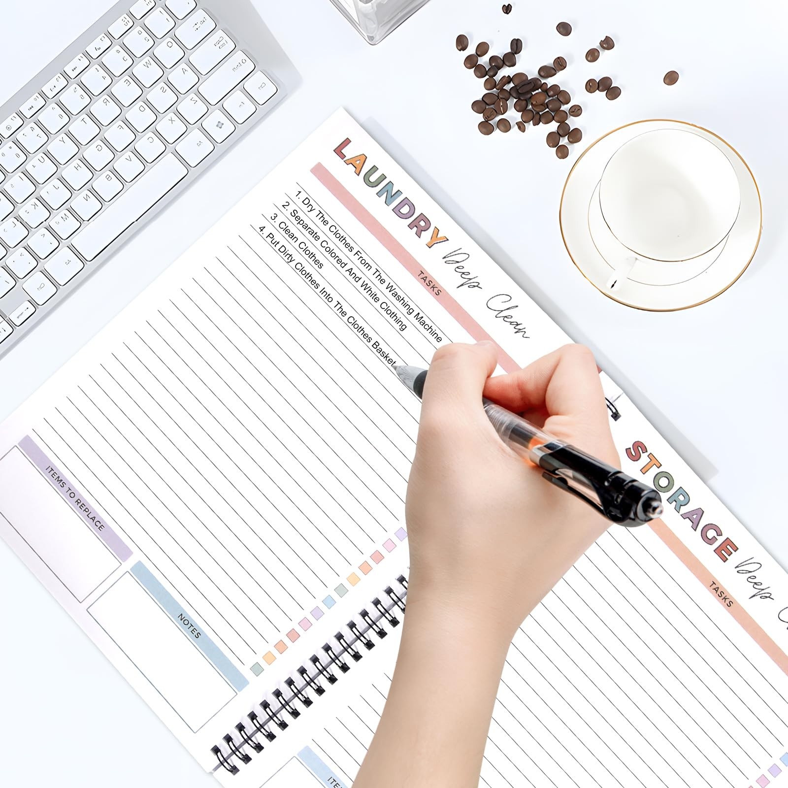 Fasbet 2Pcs Adhd Cleaning Planner For Adults Women Teens Adhd Cleaning And