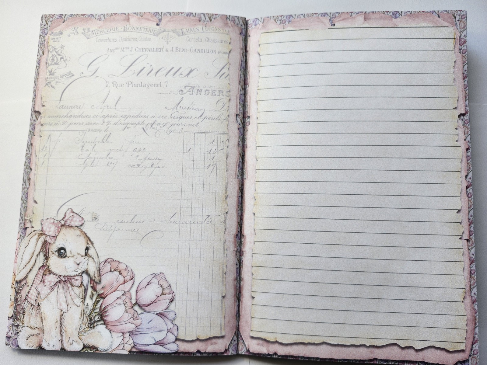 Junk Journal Blank Booklet “SPRING FLING” HANDMADE Easter Spring Florals LG 40pg