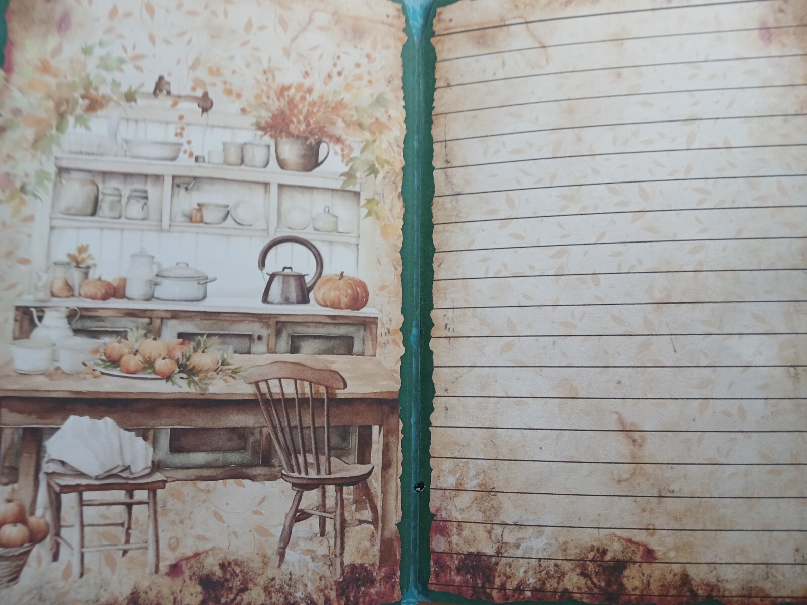 Junk Journal Booklet “AUTUMN BREEZE” Fall Colors LG 8.5″x5.5″ 40pgs × Ephemera