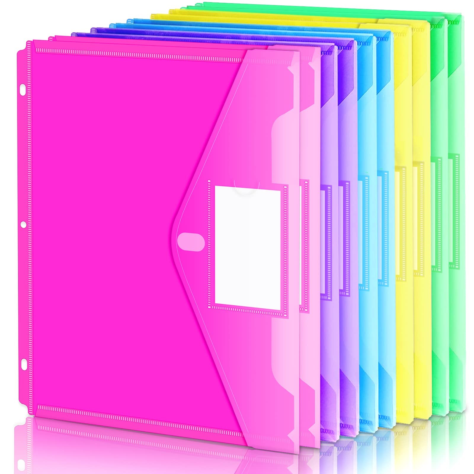 Forvencer Binder Pocket, 10 Pack Super Heavyweight Plastic Folders Colorful