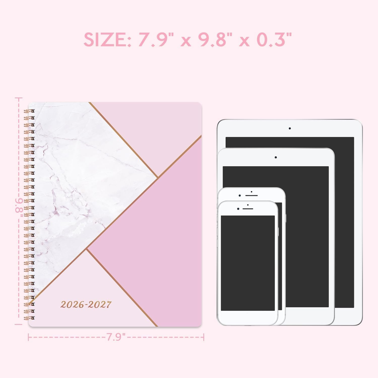 Stylish 8″ x 10″ Academic Planner 2026-2027 with Colourful Tabs & Weekly Layout