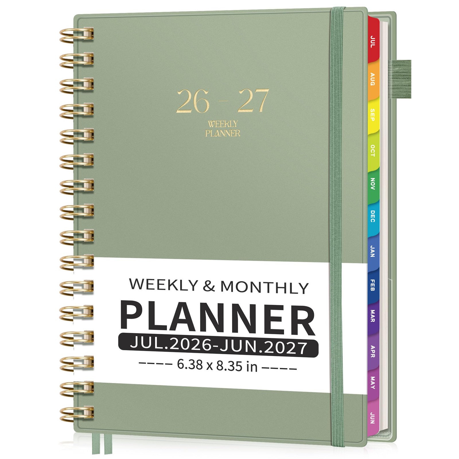 EMSHOI Academic Planner 2026-2027, Weekly and Monthly A5, Light Green
