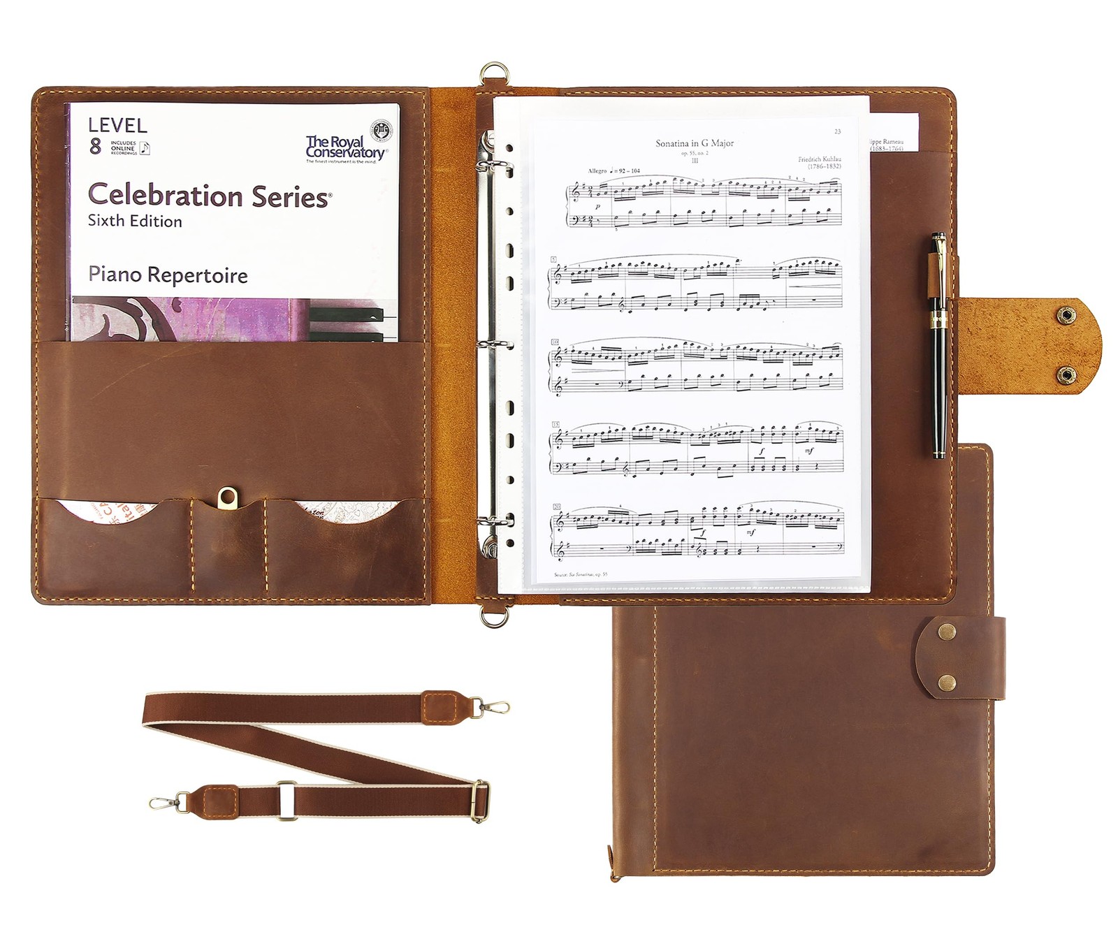 Robrasim Handmade Leather Music Binder Brown