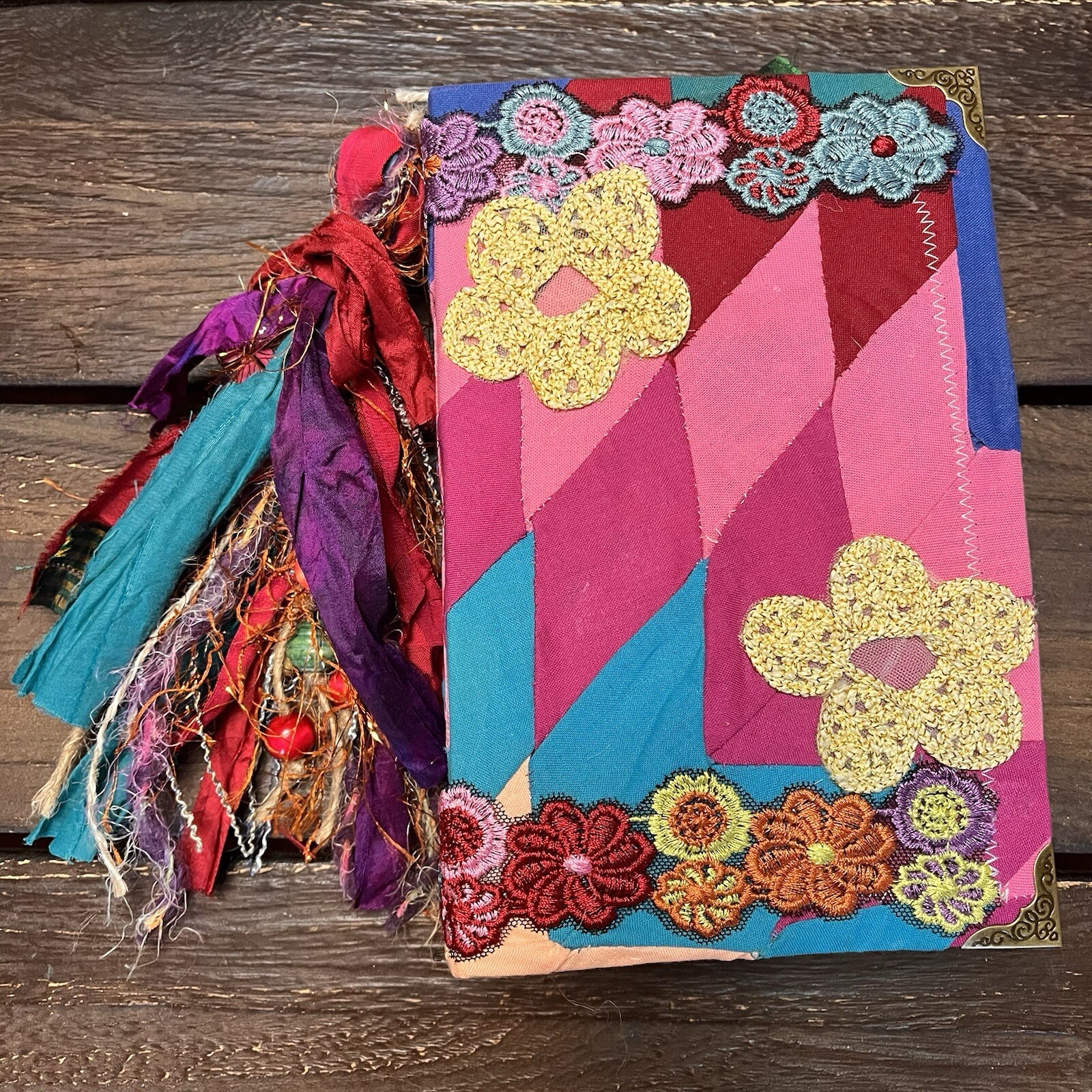 Boho Junk Journal Floral Flowers Feminine Gypsy Colorful Handmade Journal
