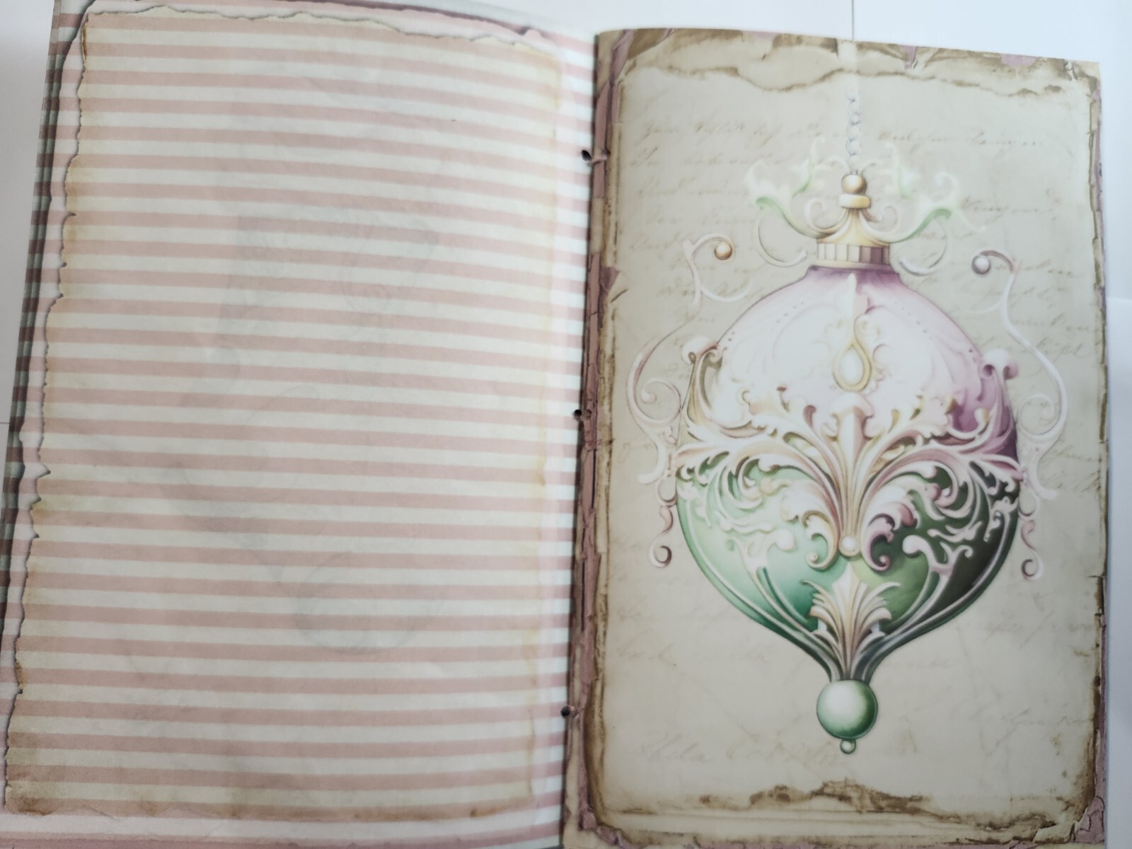 Junk Journal Booklet “PASTEL CHRISTMAS” Christmas Pink Holiday Ephemera, Cards+