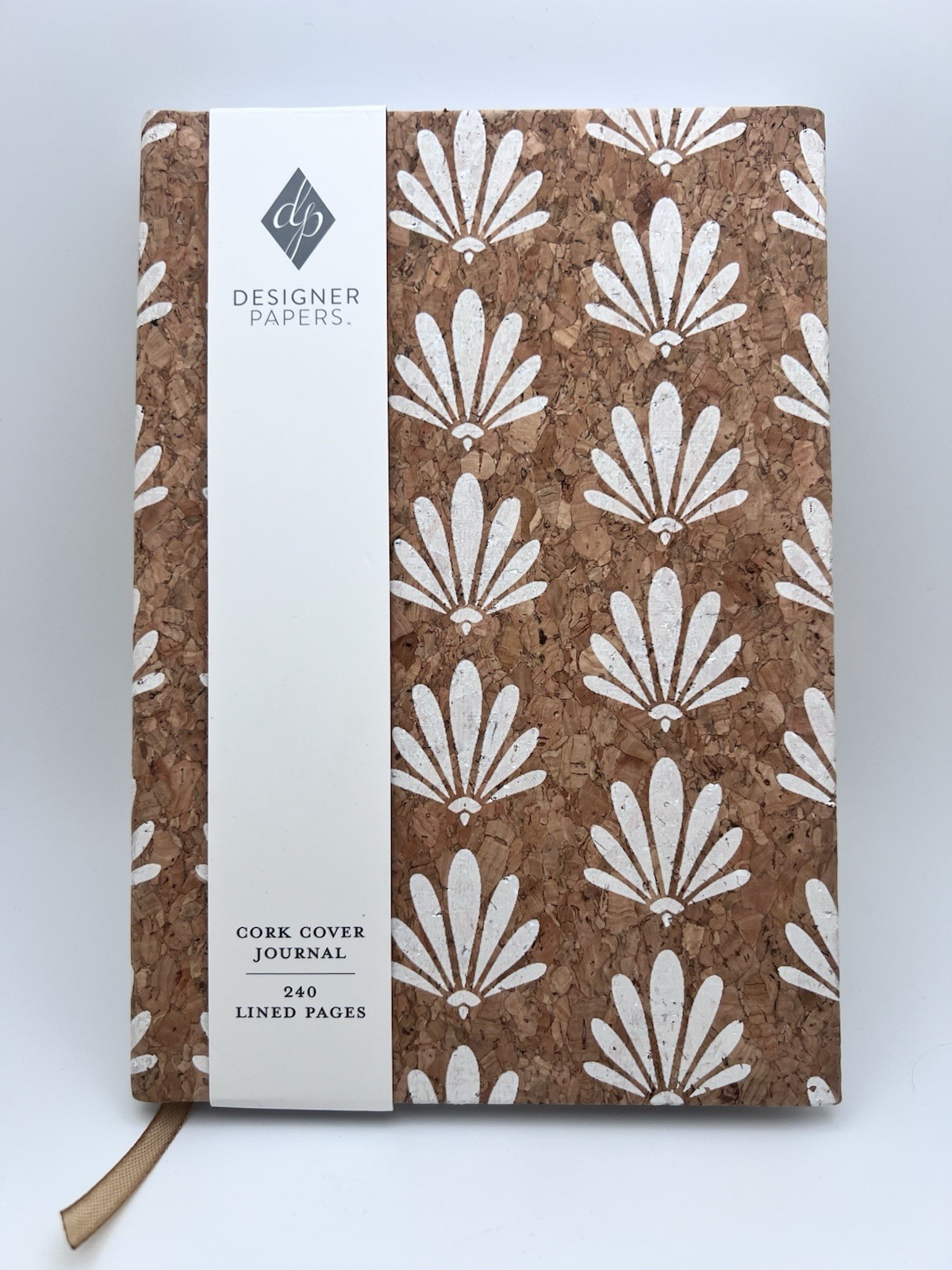 Undated Perfect Bound Cork Cover Journal 5.875″x8.25″ Floral 240 Lined Pages