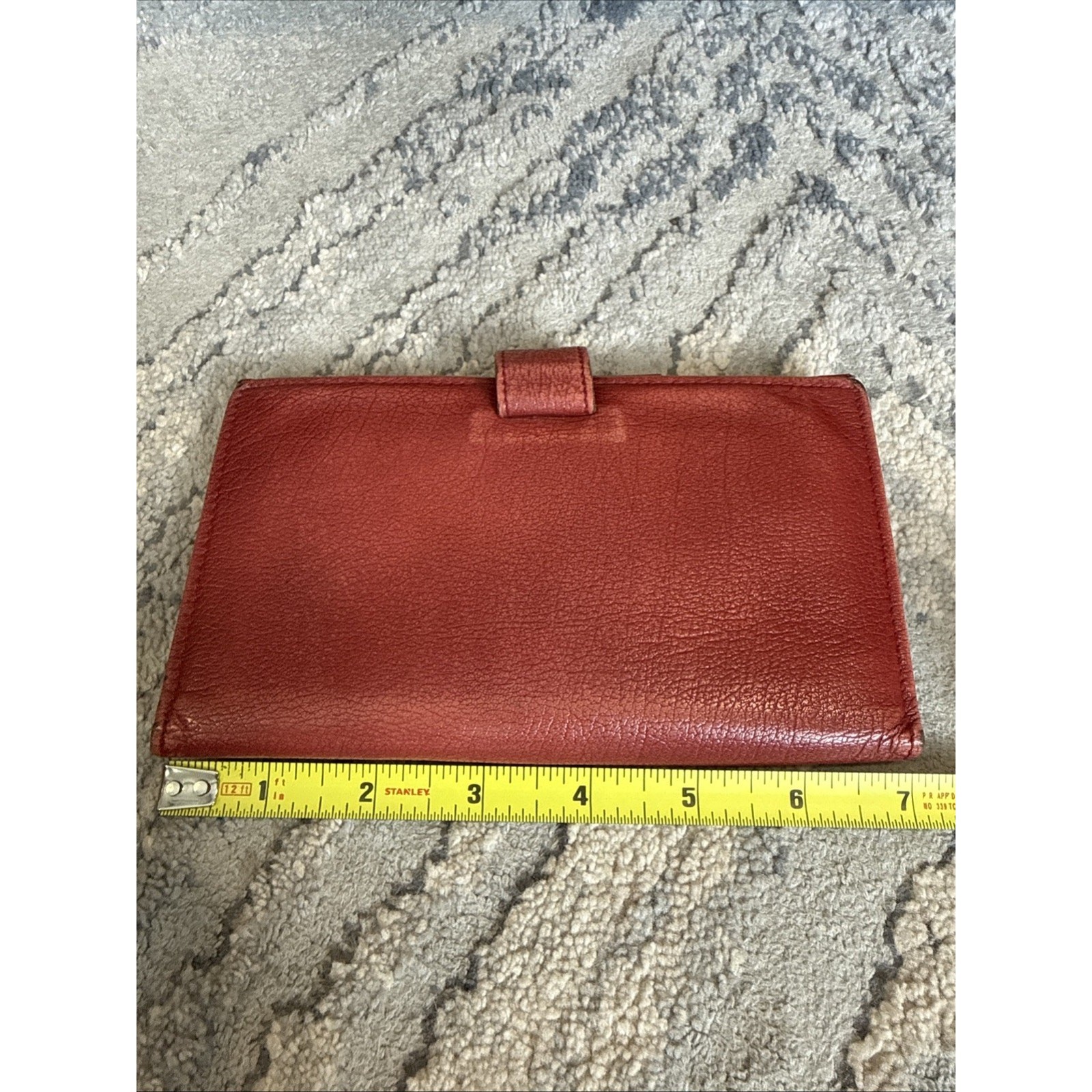 Vintage Pocket Day-Timer organizer Antique Calf Leather Red